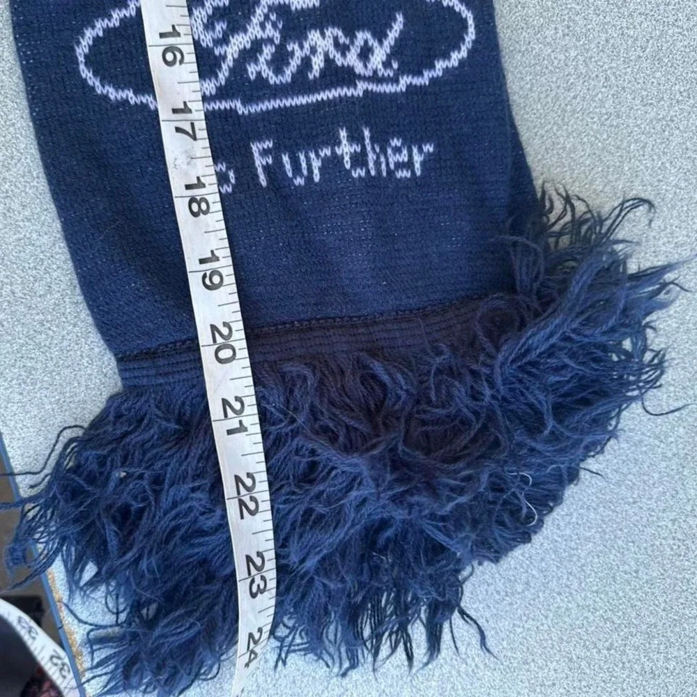 Dallas Cowboys Ford Go Further Knit Scarf Navy Blue White Fringe‎ Fan Gear
